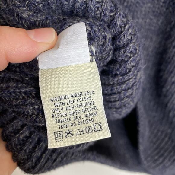 Vtg Eddie Bauer Sweater Mens M Grey Henley Fisherman Heavyweight Knit Pullover - Picture 5 of 6